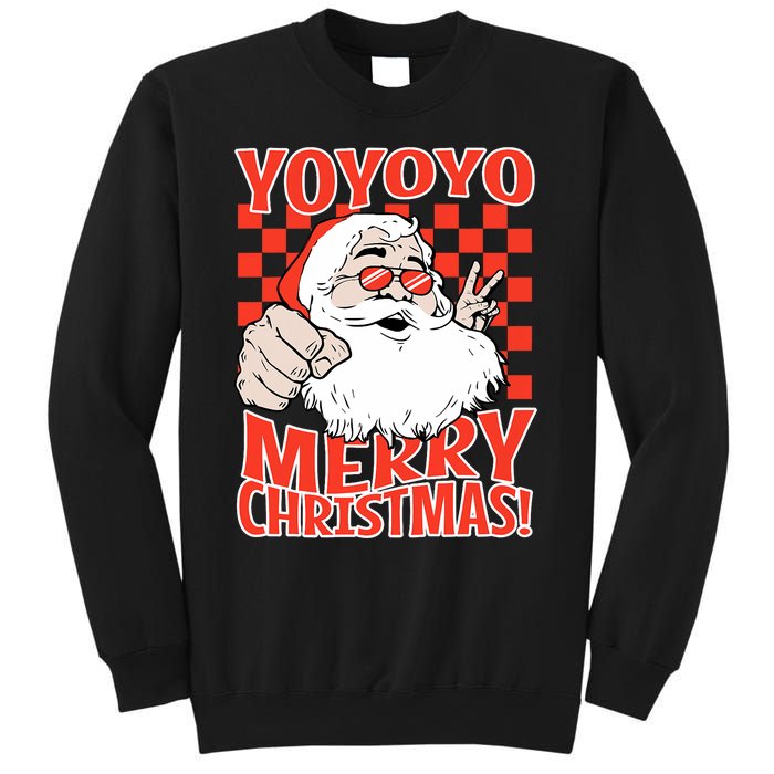 Funny Santa Christmas Holiday Spirit Yo Yo Yo Design Sweatshirt