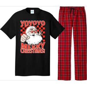 Funny Santa Christmas Holiday Spirit Yo Yo Yo Design Pajama Set