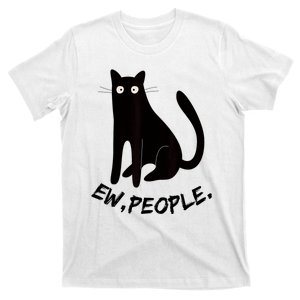 Funny Spooky Cat Ew People Meowy Cat Lover Pumpkin Halloween T-Shirt