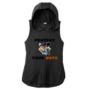 Funny Squirrel Catcher Protect Your Nuts Baseball Gift Ladies PosiCharge Tri-Blend Wicking Draft Hoodie Tank