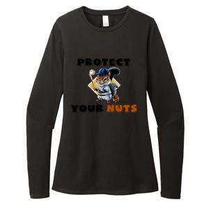 Funny Squirrel Catcher Protect Your Nuts Baseball Gift Womens CVC Long Sleeve Shirt