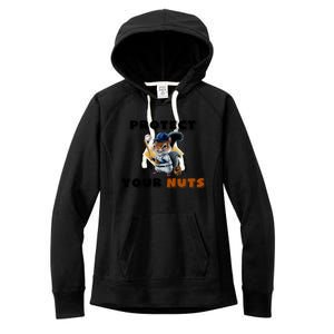 Funny Squirrel Catcher Protect Your Nuts Baseball Gift Women's Fleece Hoodie