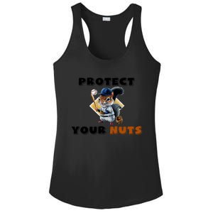 Funny Squirrel Catcher Protect Your Nuts Baseball Gift Ladies PosiCharge Competitor Racerback Tank