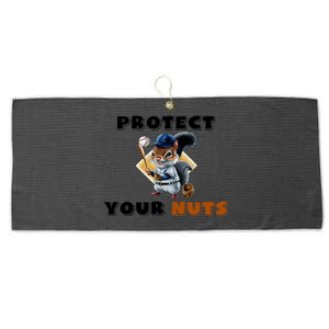 Funny Squirrel Catcher Protect Your Nuts Baseball Gift Large Microfiber Waffle Golf Towel