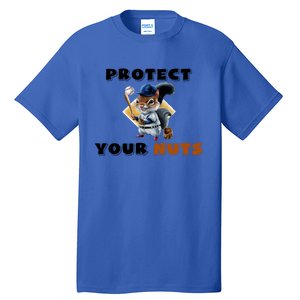 Funny Squirrel Catcher Protect Your Nuts Baseball Gift Tall T-Shirt