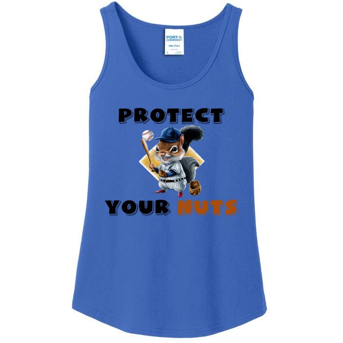 Funny Squirrel Catcher Protect Your Nuts Baseball Gift Ladies Essential Tank