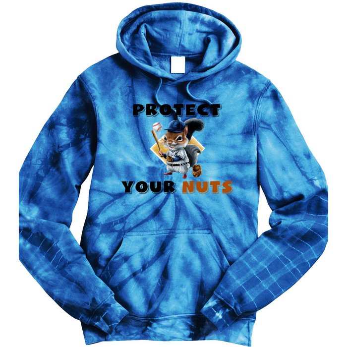 Funny Squirrel Catcher Protect Your Nuts Baseball Gift Tie Dye Hoodie