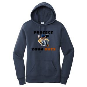 Funny Squirrel Catcher Protect Your Nuts Baseball Gift Women's Pullover Hoodie