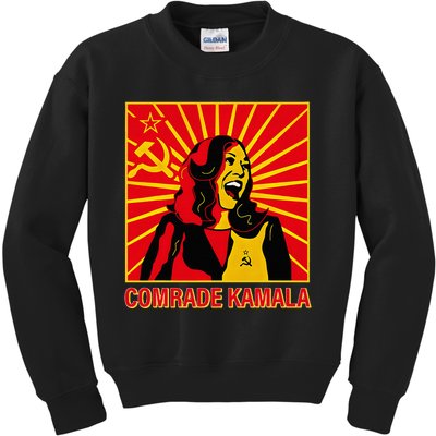 Fun Socialist Comrade Kamala Commie La Harris 2024 Kammunism Kids Sweatshirt