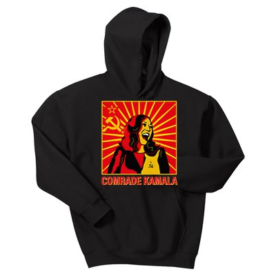 Fun Socialist Comrade Kamala Commie La Harris 2024 Kammunism Kids Hoodie