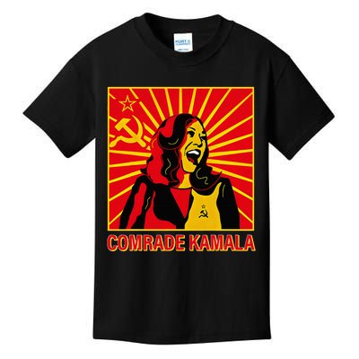 Fun Socialist Comrade Kamala Commie La Harris 2024 Kammunism Kids T-Shirt