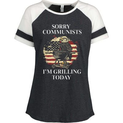 Funny Sorry Communists IM Grilling Today Enza Ladies Jersey Colorblock Tee