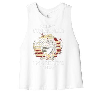 Funny Sorry Communists IM Grilling Today Women's Racerback Cropped Tank