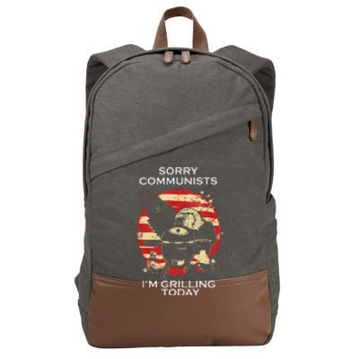 Funny Sorry Communists IM Grilling Today Cotton Canvas Backpack