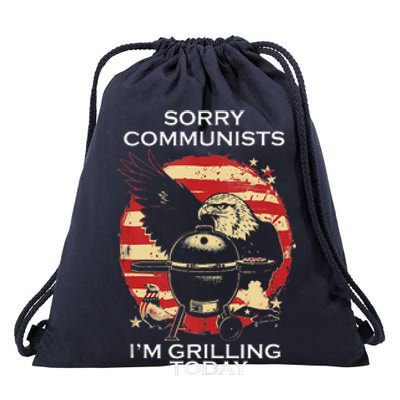 Funny Sorry Communists IM Grilling Today Drawstring Bag