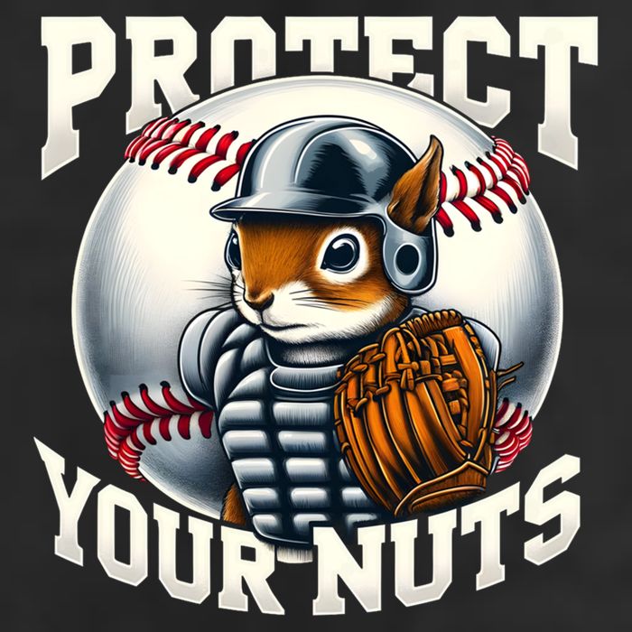 Funny Squirrel Catcher Protect Your Nuts Baseball Lover Gift 7 Panel Mesh Trucker Snapback Hat