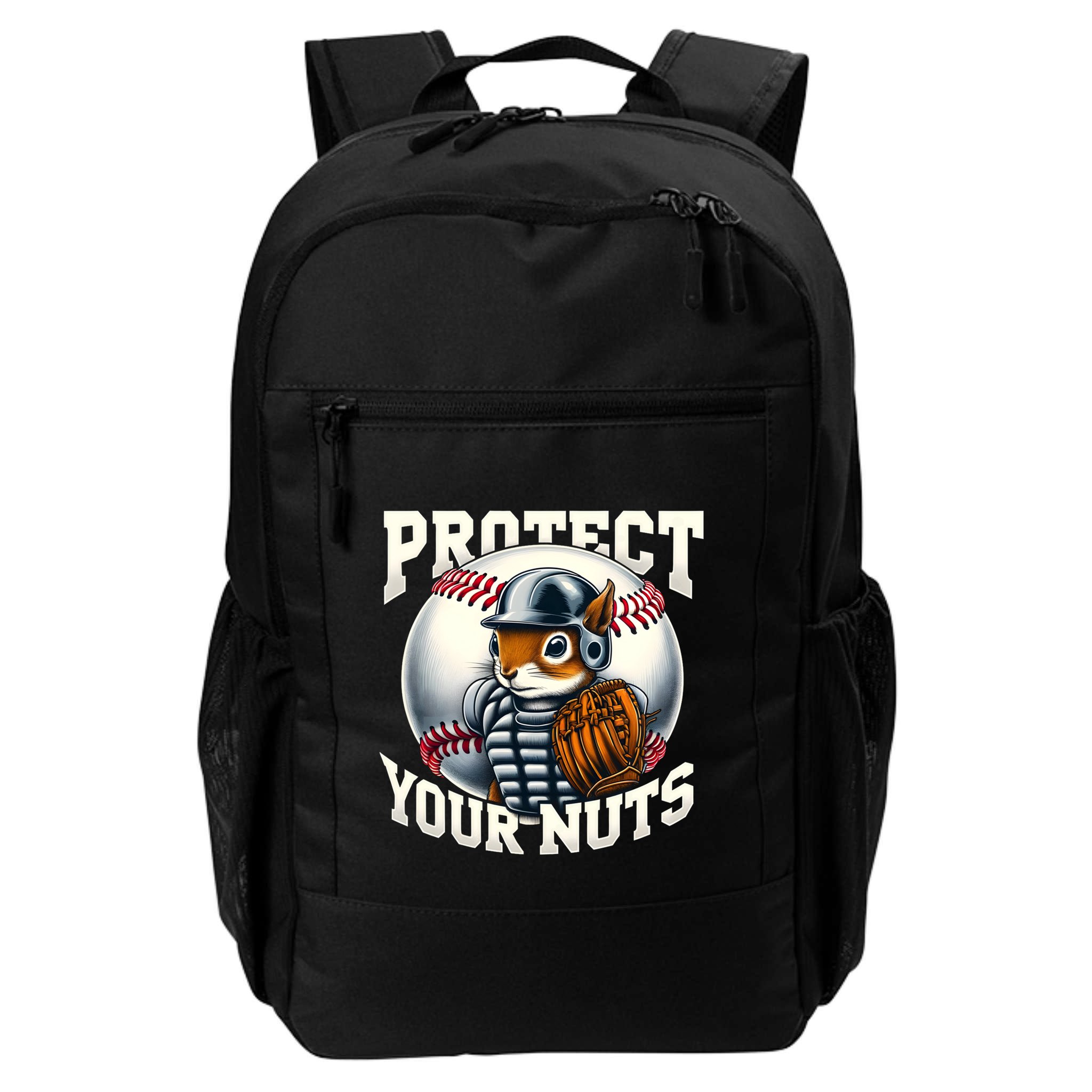 Funny Squirrel Catcher Protect Your Nuts Baseball Lover Gift Backpack
