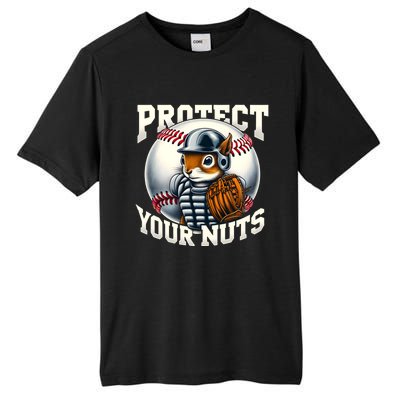 Funny Squirrel Catcher Protect Your Nuts Baseball Lover Gift Tall Fusion ChromaSoft Performance T-Shirt