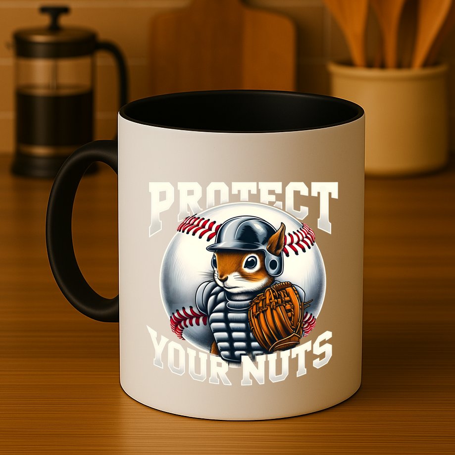 Funny Squirrel Catcher Protect Your Nuts Baseball Lover Gift Mug
