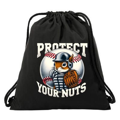 Funny Squirrel Catcher Protect Your Nuts Baseball Lover Gift Drawstring Bag