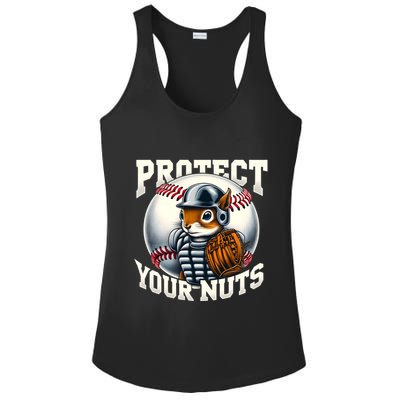 Funny Squirrel Catcher Protect Your Nuts Baseball Lover Gift Ladies PosiCharge Competitor Racerback Tank
