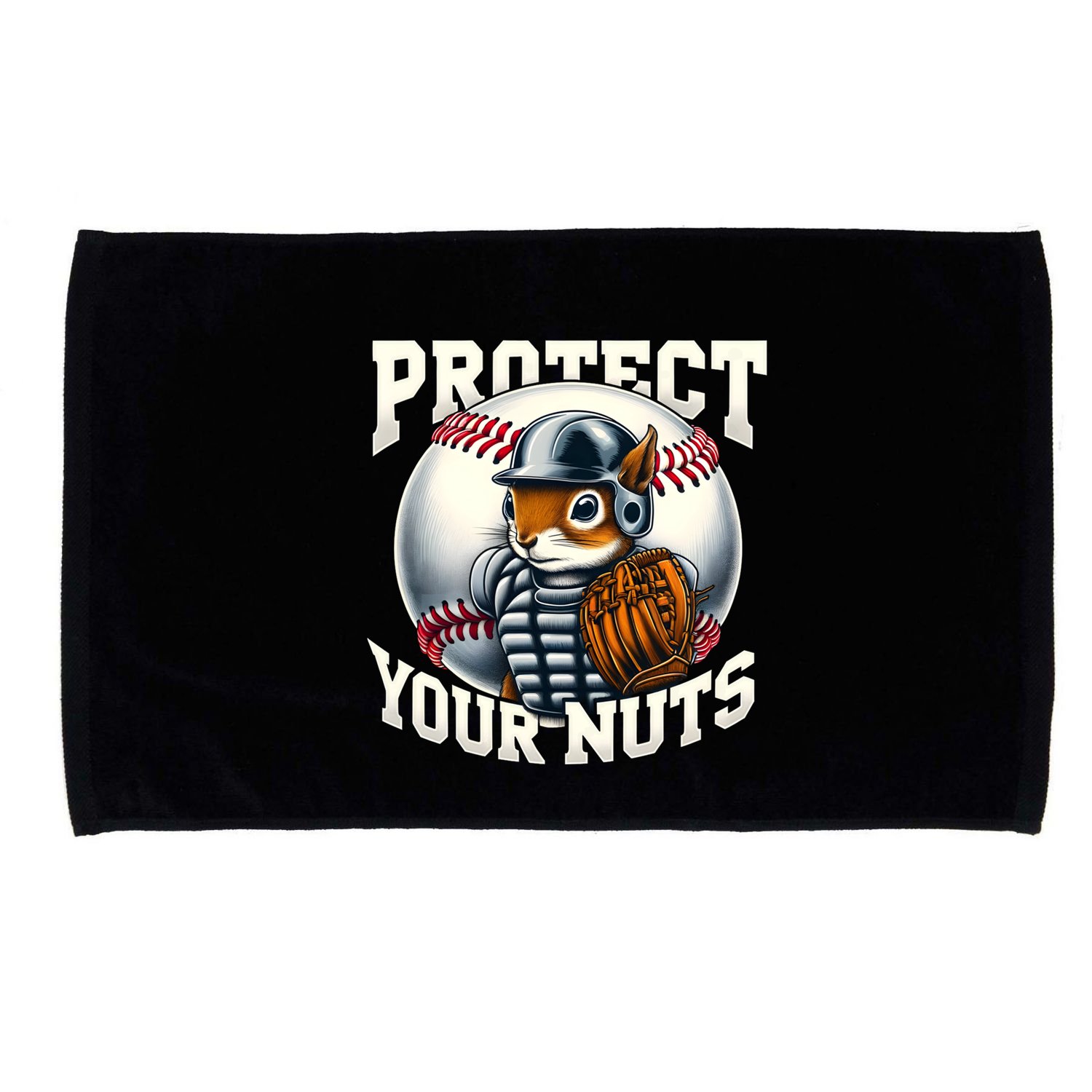 Funny Squirrel Catcher Protect Your Nuts Baseball Lover Gift Microfiber Hand Towel