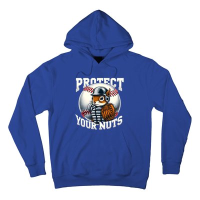 Funny Squirrel Catcher Protect Your Nuts Baseball Lover Gift Hoodie