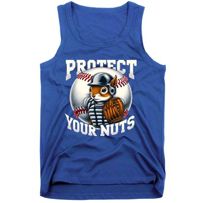 Funny Squirrel Catcher Protect Your Nuts Baseball Lover Gift Tank Top