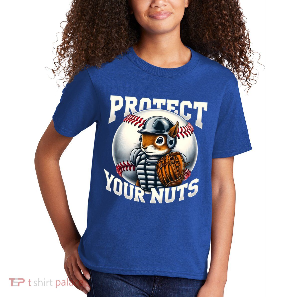 Funny Squirrel Catcher Protect Your Nuts Baseball Lover Gift Kids T-Shirt