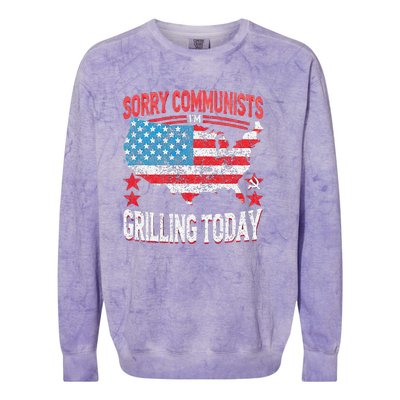 Funny Sorry Communists IM Grilling Today Colorblast Crewneck Sweatshirt