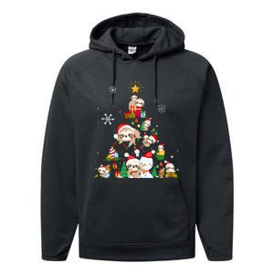 Funny Sloth Christmas Tree Merry Slothmas Performance Fleece Hoodie