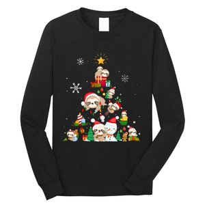 Funny Sloth Christmas Tree Merry Slothmas Long Sleeve Shirt