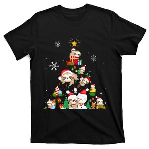 Funny Sloth Christmas Tree Merry Slothmas T-Shirt