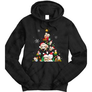 Funny Sloth Christmas Tree Merry Slothmas Tie Dye Hoodie