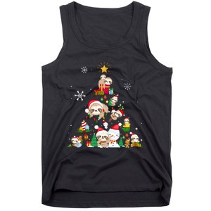 Funny Sloth Christmas Tree Merry Slothmas Tank Top