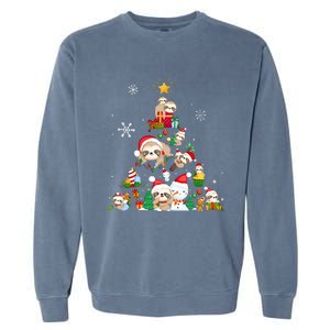 Funny Sloth Christmas Tree Merry Slothmas Garment-Dyed Sweatshirt