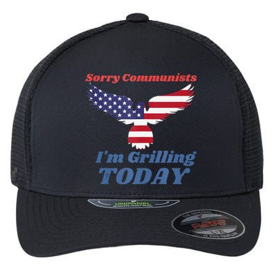 Funny Sorry Communists IM Grilling Today Flexfit Unipanel Trucker Cap