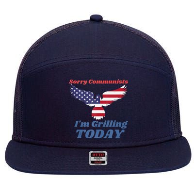 Funny Sorry Communists IM Grilling Today 7 Panel Mesh Trucker Snapback Hat