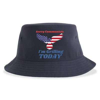 Funny Sorry Communists IM Grilling Today Sustainable Bucket Hat