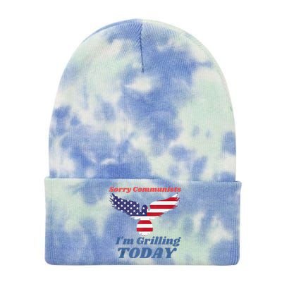 Funny Sorry Communists IM Grilling Today Tie Dye 12in Knit Beanie