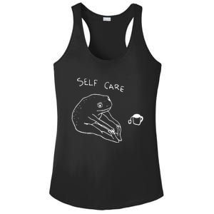 Funny Self Care Frog Drinking Tea Yoga Positive Frog Lover Ladies PosiCharge Competitor Racerback Tank