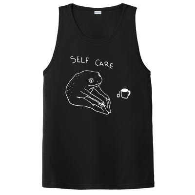 Funny Self Care Frog Drinking Tea Yoga Positive Frog Lover PosiCharge Competitor Tank