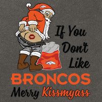 Funny Santa Claus Merry Kiss My Ass If You Dont Like Broncos Merry Christmas Cotton Canvas Backpack