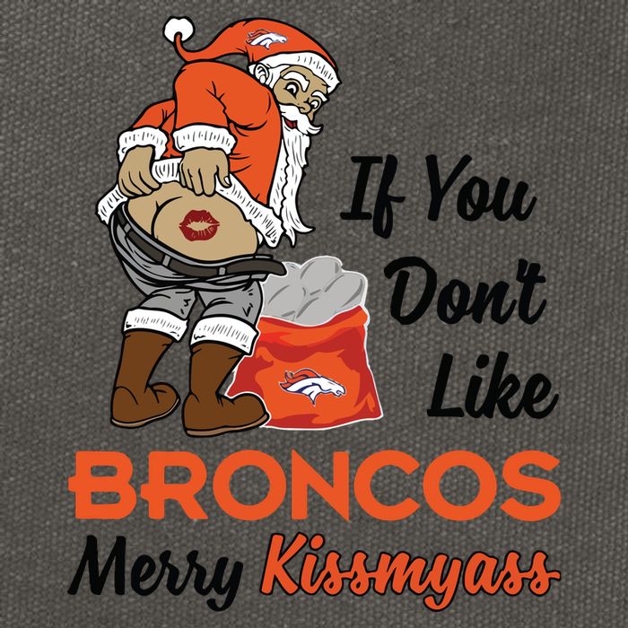 Funny Santa Claus Merry Kiss My Ass If You Dont Like Broncos Merry Christmas Cotton Canvas Backpack