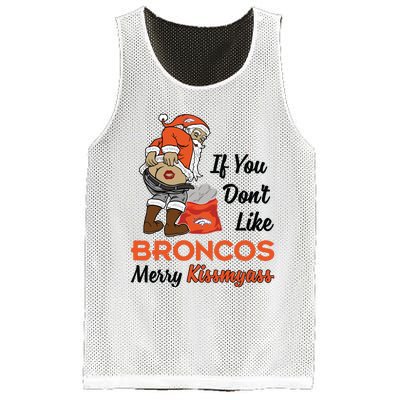 Funny Santa Claus Merry Kiss My Ass If You Dont Like Broncos Merry Christmas Mesh Reversible Basketball Jersey Tank