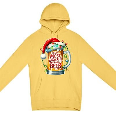 Funny Santa Claus Ing Beer Wonderful Time Christmas Gift Premium Pullover Hoodie