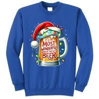 Funny Santa Claus Ing Beer Wonderful Time Christmas Gift Sweatshirt