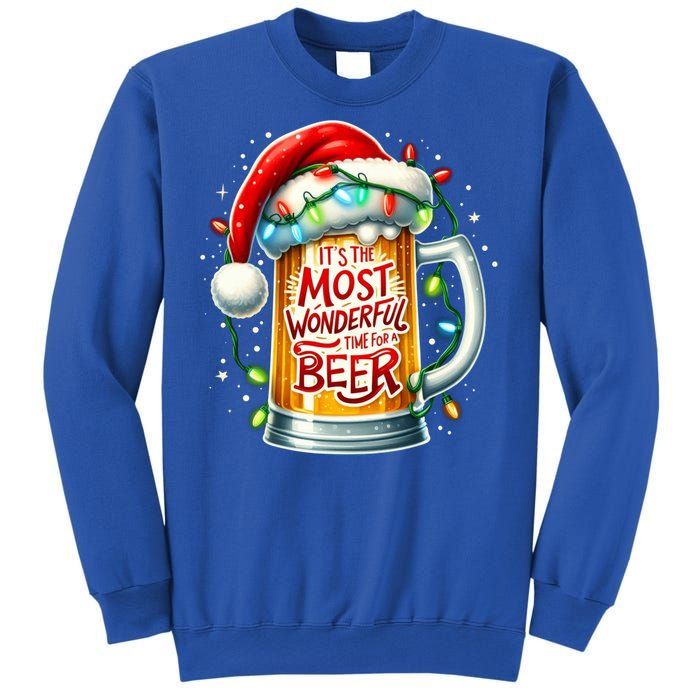 Funny Santa Claus Ing Beer Wonderful Time Christmas Gift Sweatshirt