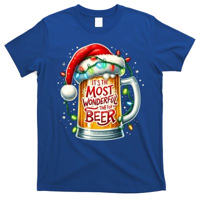 Funny Santa Claus Ing Beer Wonderful Time Christmas Gift T-Shirt