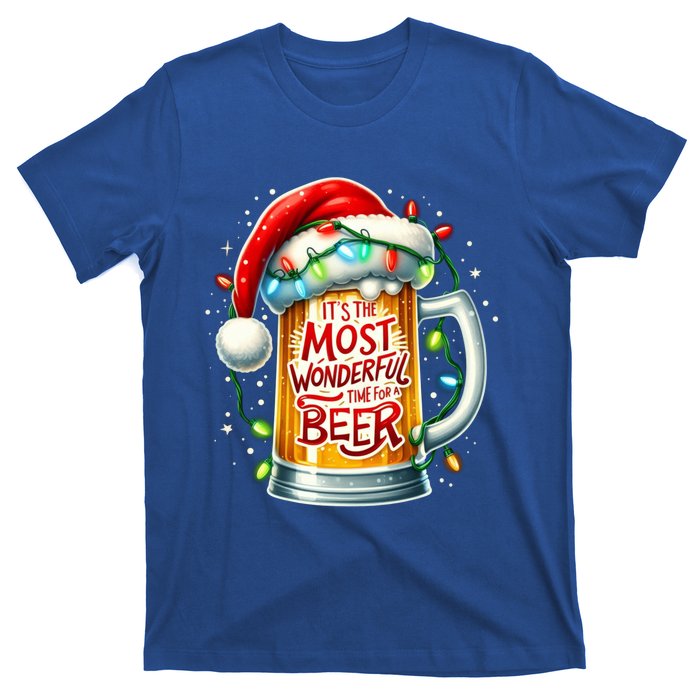 Funny Santa Claus Ing Beer Wonderful Time Christmas Gift T-Shirt